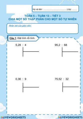 Chia số thập phân