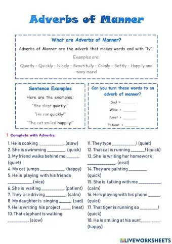 Adverbs of Manner