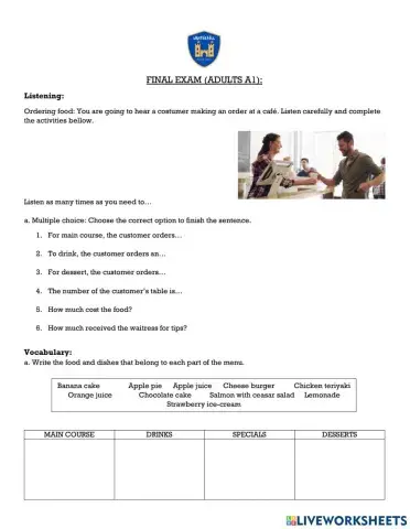 Final exam adults a1