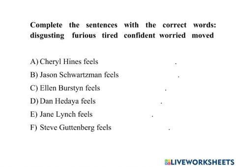 Feelings and emotions