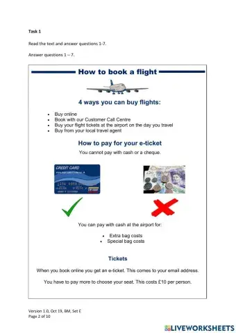 ESB ESOL Reading Entry 2 Exam E