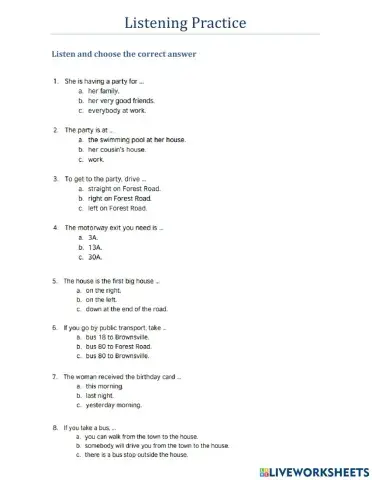 Listening Practice Pre Intermediate