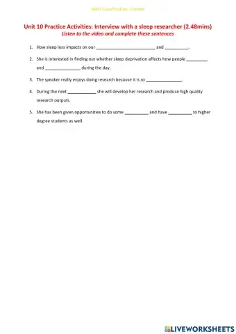 L5 Unit 10 Practice Reading-Sleep video
