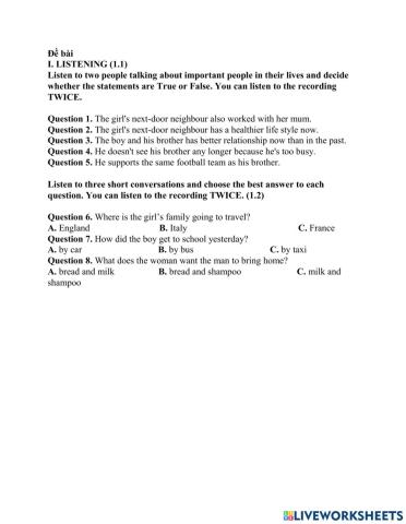 listening 12 (unit 1-3)