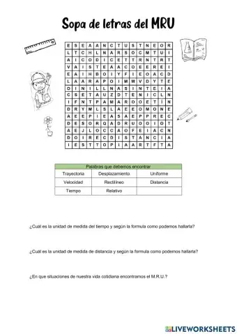 Sopa de letras del MRU