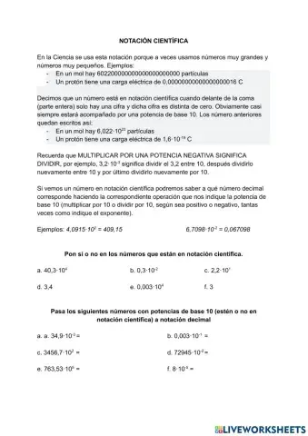 Notación científica I