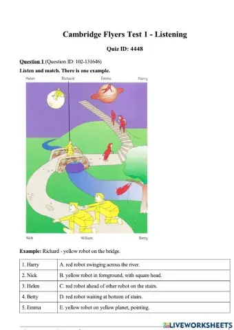 Listening Flyers A2 - K12 - Test 1