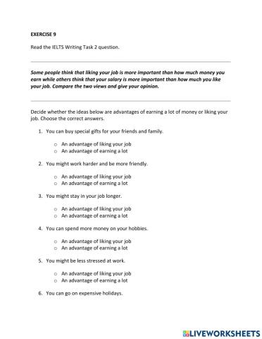 IE1, Unit 6, Writing, Exercise 9