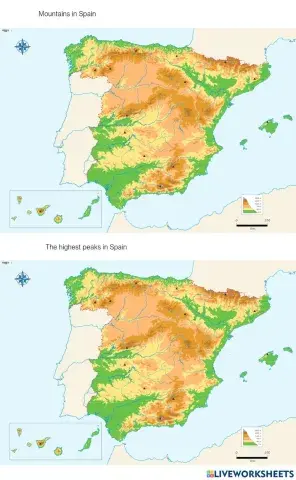 Mountains and peaks of Spain