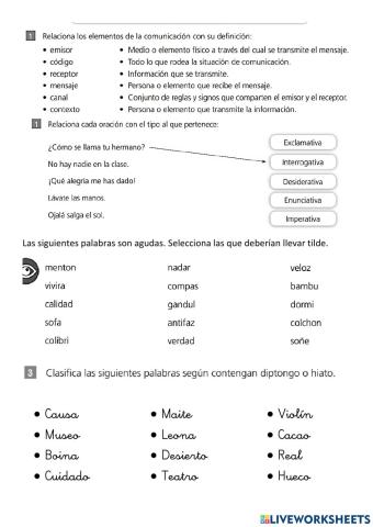 Repaso ud 1 y 2 lengua 4º