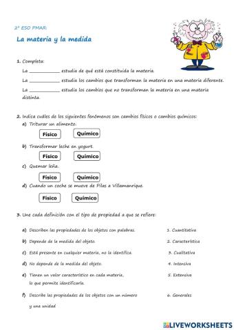 La materia y su medida