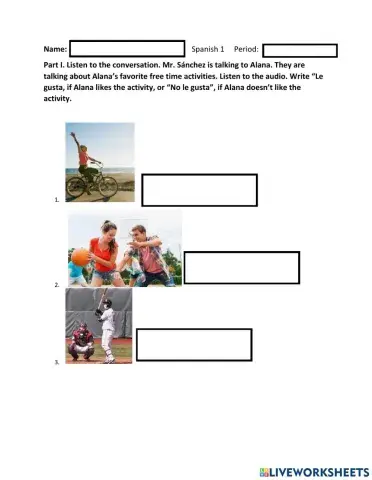 Actividades favoritas:Tiempo libre