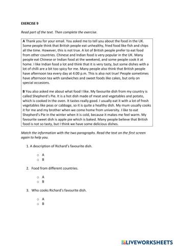 IE0, Unit 5, Reading and Writing, Exercise 9