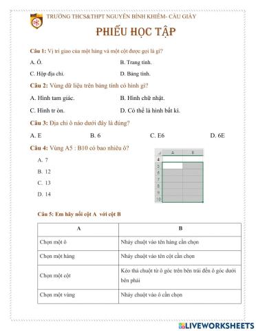 Phiếu bài 6 tin 7