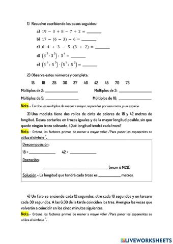 Repaso 1ª Evaluación - 1º y 2º ESO