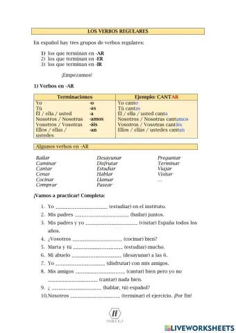 ELE A1.1 Presente de los verbos regulares