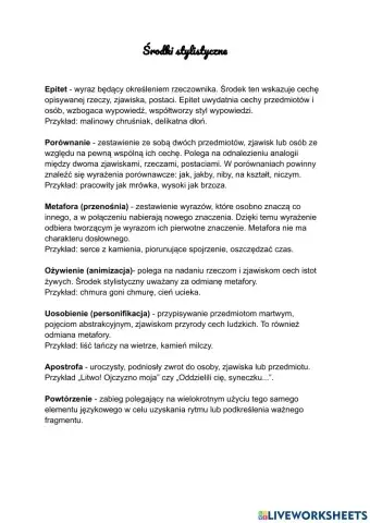 Środki stylistyczne
