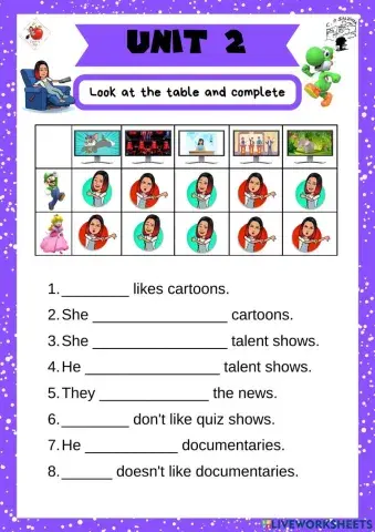 4th grade. Unit 2. Sheet 4. Richmond