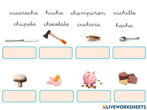 Asociación-imagen Letra ch