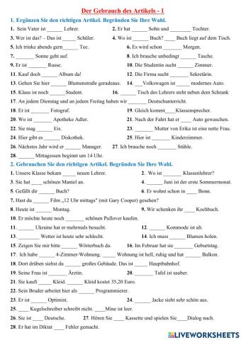 Gebrauch des Artikels 1