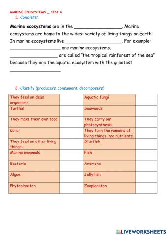 Marine ecosystems