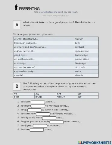 Presentations: Vocabulary 1