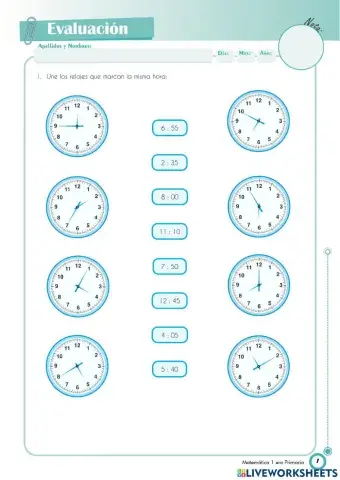 El Tiempo en Relojes