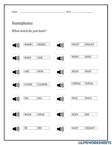 Homophones