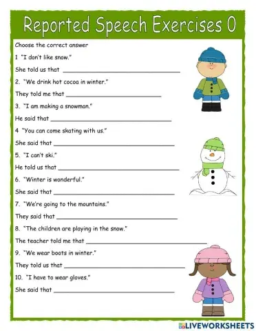 Reported Speech 0 Multiple Choice