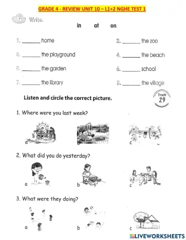 G4-u10 l1+2 listening test 1
