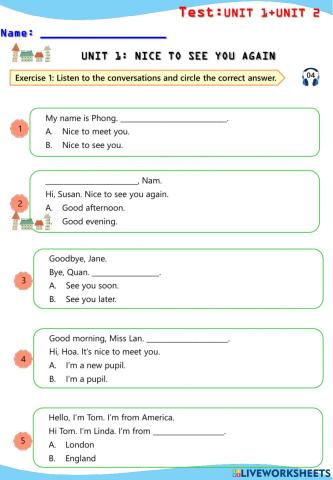 Test (u1 +u2) english 4