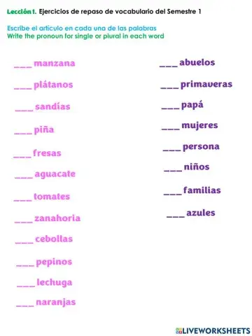 Place -el, la, los, las-