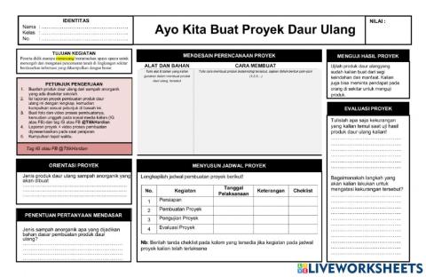 Lkpd project produk daur ulang