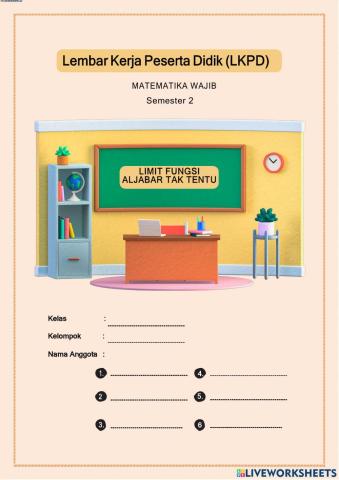 Limit Aljabar Bentuk Tak Tentu