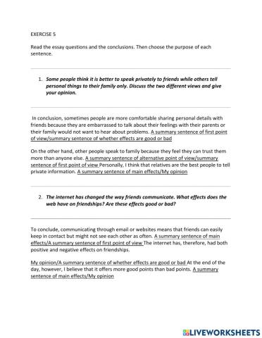 IE1, Unit 8, Writing, Exercise 5