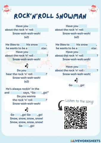 Rock'n'roll Snowman Lyrics Game