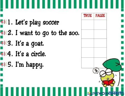 Listen and choose true or false