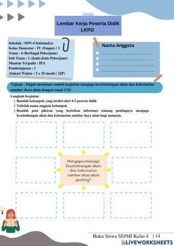 Lkpd ipa kelas 4 tema 4 subtema 1 pembelajaran 1