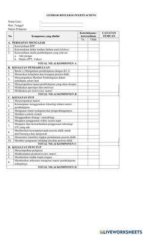 Lembar Refleksi