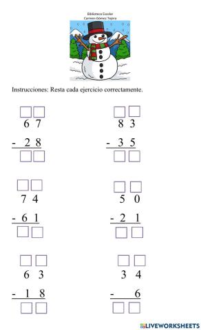 Resta de dos dígitos