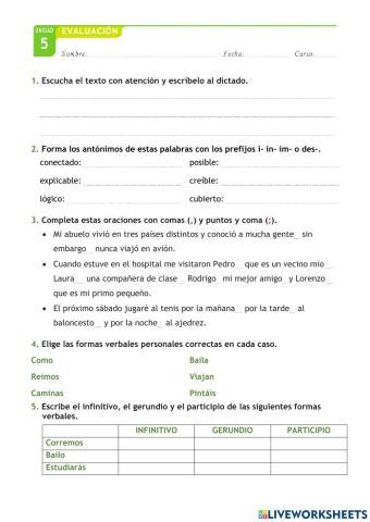 Tema 5 Lengua Clase Rock