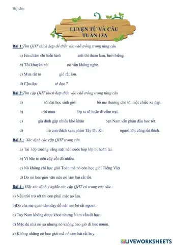 Tuần 13 - Luyên từ câu - Ngô Huyền