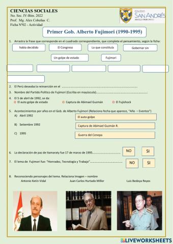 Primer Gob . de Alberto Fujimori 1990 - 95
