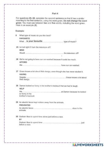 Sentence transformation