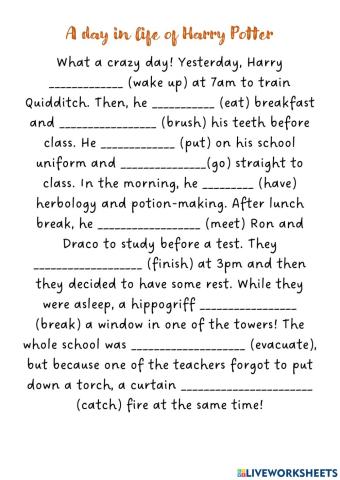 Harry Potter Past Simple