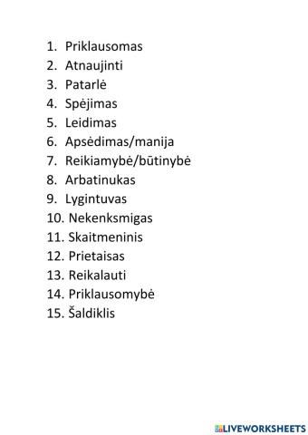 Grade 8 unit 6 vocabulary