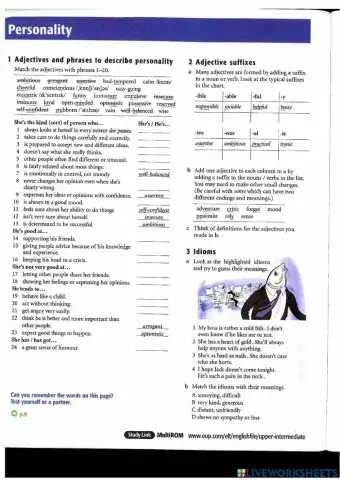 Personality EF-Upper Unit 1B