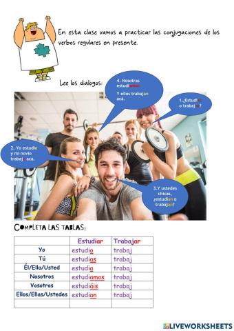 Verbos regulares en presente