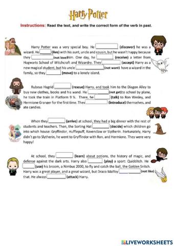 Harry potter - regular verbs