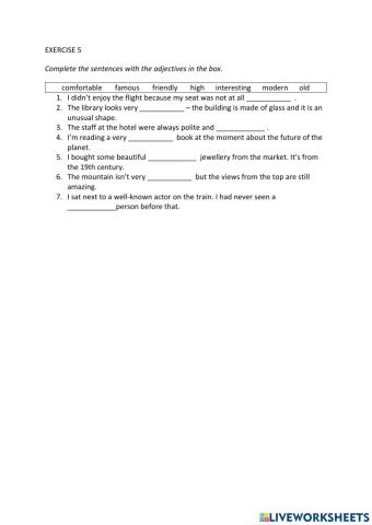 IE0, Unit 6, Grammar and Vocabulary, Exercise 5